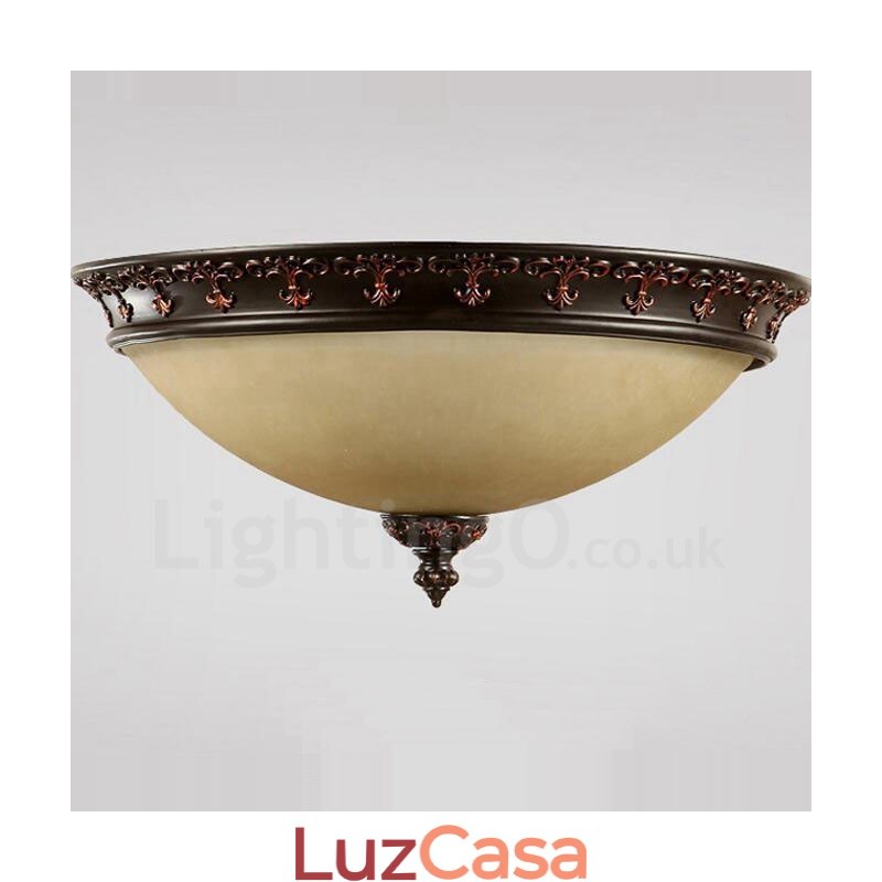 Luminária de teto embutida de metal integrada rústica de luz única