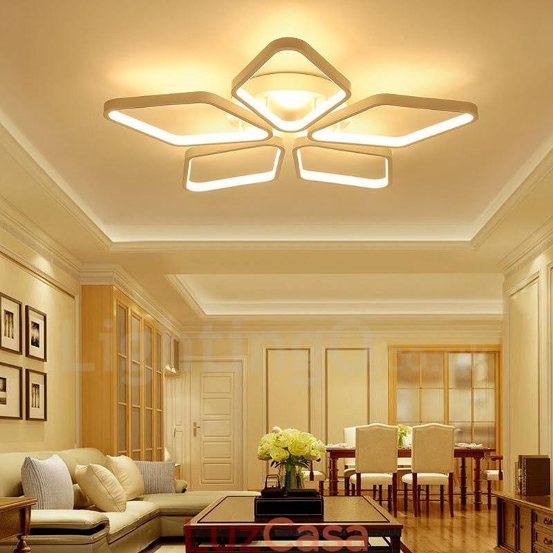 Luminária embutida de metal integrada contemporânea moderna de 5 luzes