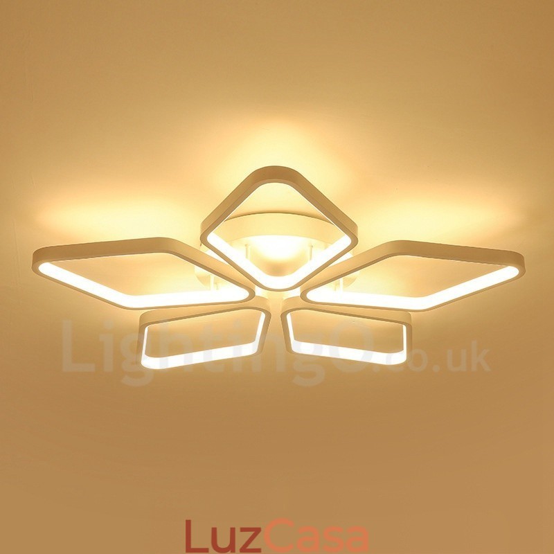 Luminária embutida de metal integrada contemporânea moderna de 5 luzes