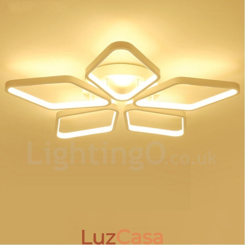 Luminária embutida de metal integrada contemporânea moderna de 5 luzes