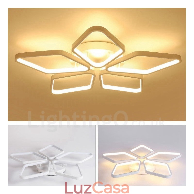 Luminária embutida de metal integrada contemporânea moderna de 5 luzes