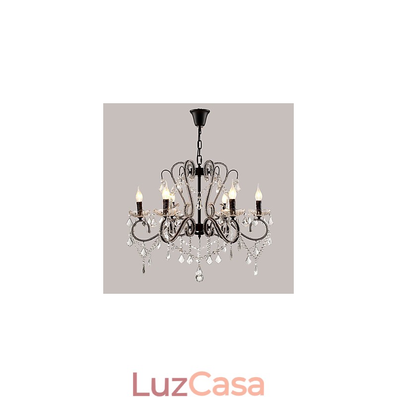 Lustre de cristal de 6 luzes moderno contemporâneo tradicional clássico rústico lodge vintage retrô