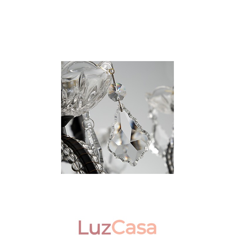 Lustre de cristal de 6 luzes moderno contemporâneo tradicional clássico rústico lodge vintage retrô