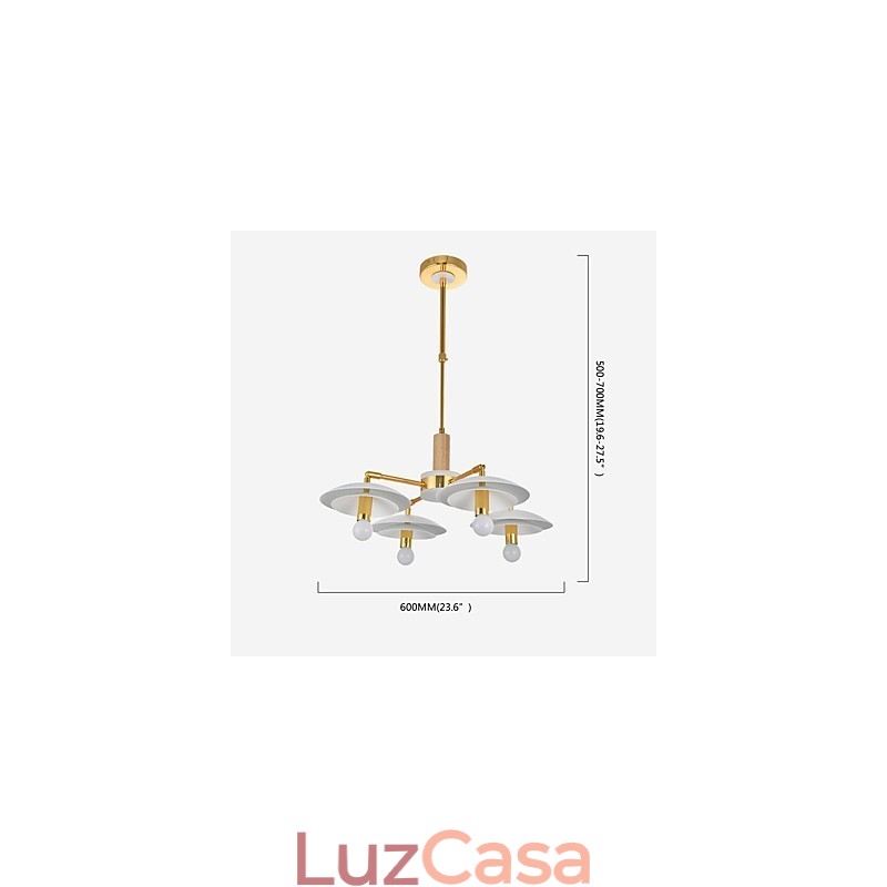 Lustre Mini Estilo Tradicional Clássico Moderno Contemporâneo de 4 Luzes