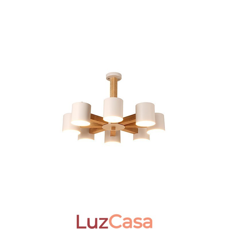 8 Luzes Lustre Moderno Contemporâneo Tradicional Clássico Vintage Country Madeira Característica para Madeira