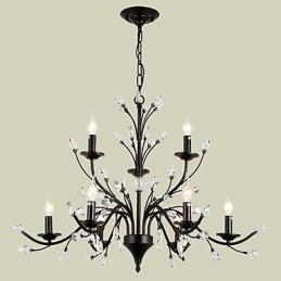 Lustre de cristal de 9 luzes moderno contemporâneo tradicional clássico vintage retrô country pintura característica