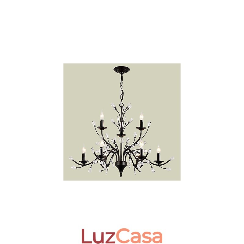 Lustre de cristal de 9 luzes moderno contemporâneo tradicional clássico vintage retrô country pintura característica