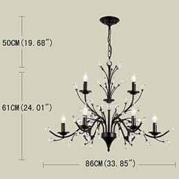 Lustre de cristal de 9 luzes moderno contemporâneo tradicional clássico vintage retrô country pintura característica