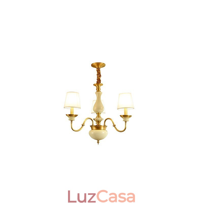 Lustre todo em cobre Lustre decorativo em jade