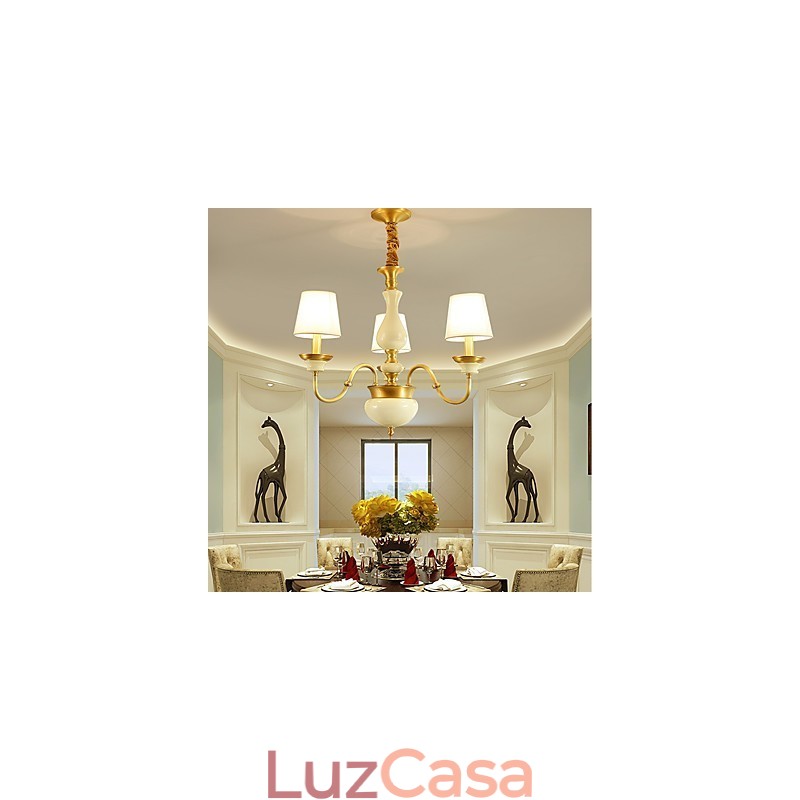 Lustre todo em cobre Lustre decorativo em jade