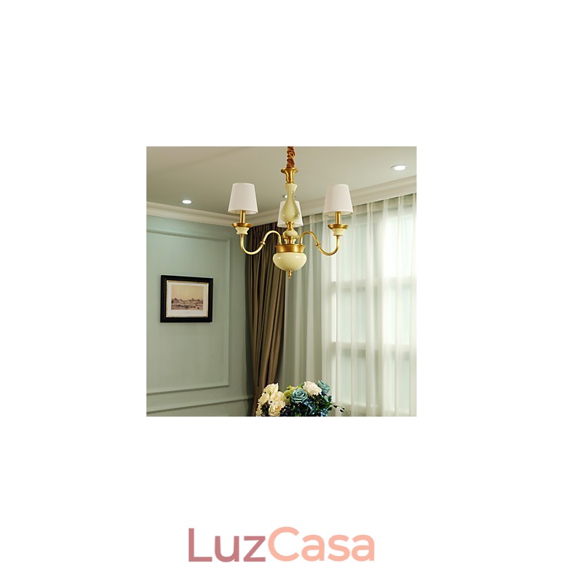Lustre todo em cobre Lustre decorativo em jade
