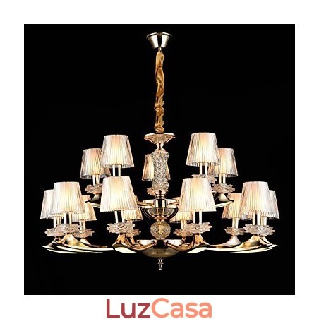 Luminária pendente de liga de zinco com recurso para cristal estilo mini metal interno lojas 15 lâmpadas Luminária pendente de liga de zinco com recurso para cristal estilo mini metal interno lojas 15 lâmpadas