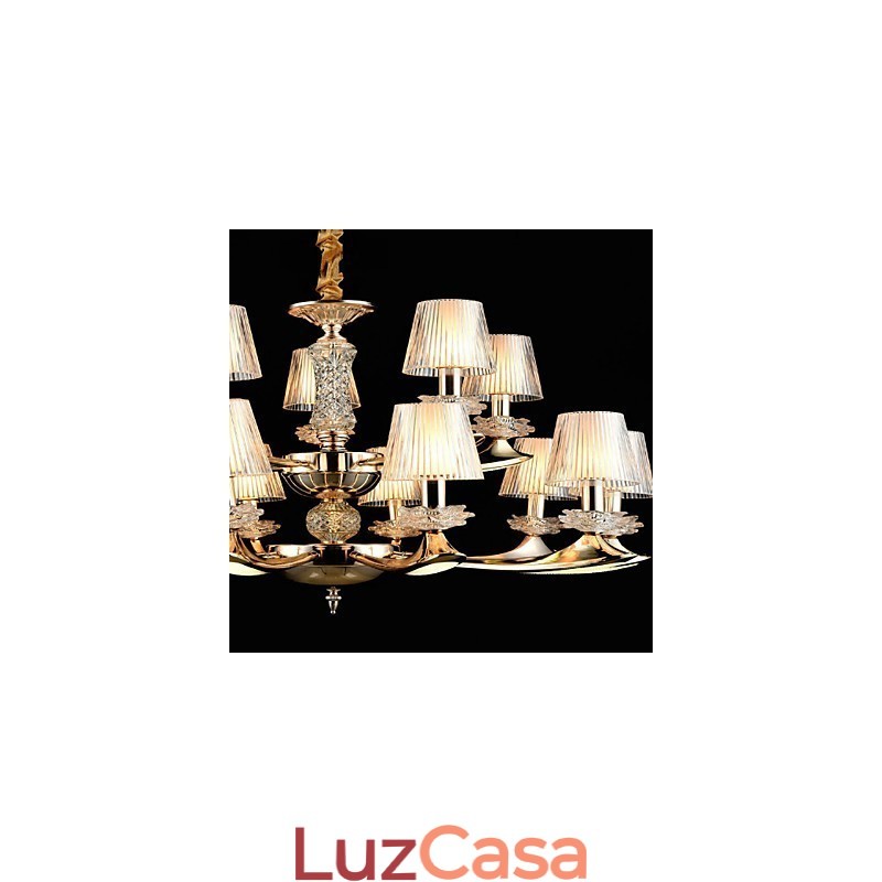 Luminária pendente de liga de zinco com recurso para cristal estilo mini metal interno lojas 15 lâmpadas