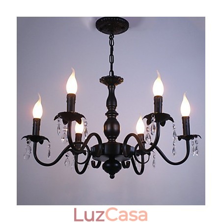Lustre de estilo europeu, vela, lâmpada de cristal, simples, ferro, arte, lâmpada, decorativa Lustre de estilo europeu, vela, lâmpada de cristal, simples, ferro, arte, lâmpada, decorativa
