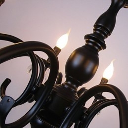 Lustre de estilo europeu, vela, lâmpada de cristal, simples, ferro, arte, lâmpada, decorativa