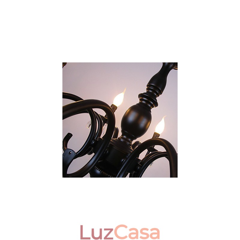 Lustre de estilo europeu, vela, lâmpada de cristal, simples, ferro, arte, lâmpada, decorativa