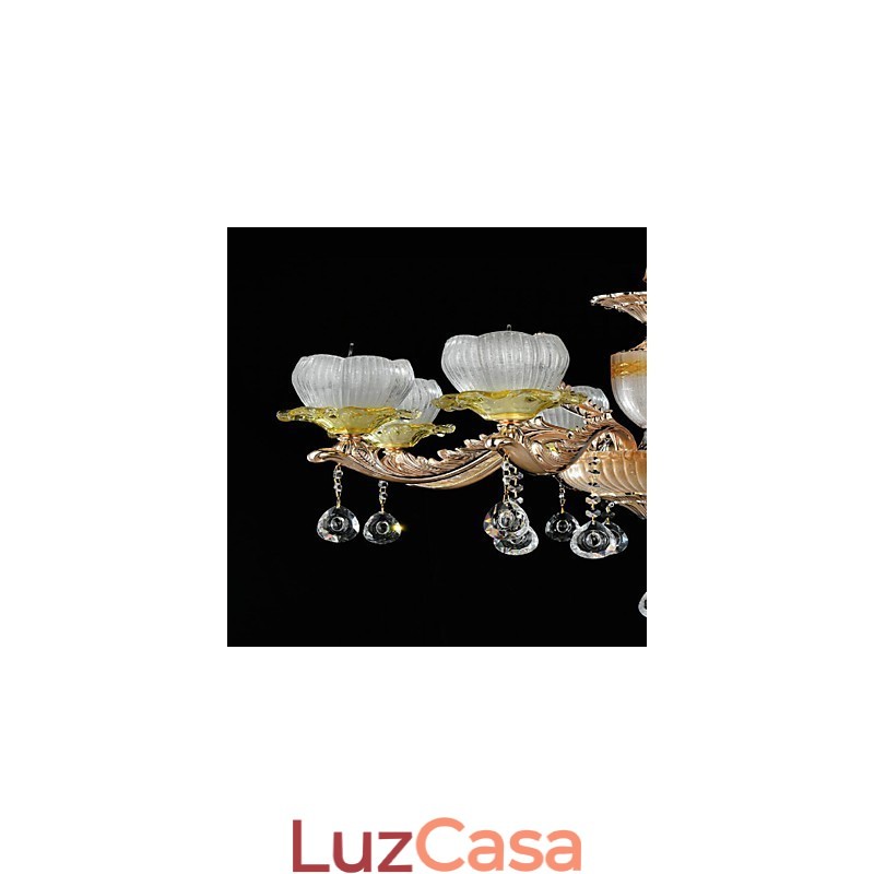 Recurso de liga de zinco clássico tradicional para lustre de metal estilo mini cristal com 8 lâmpadas