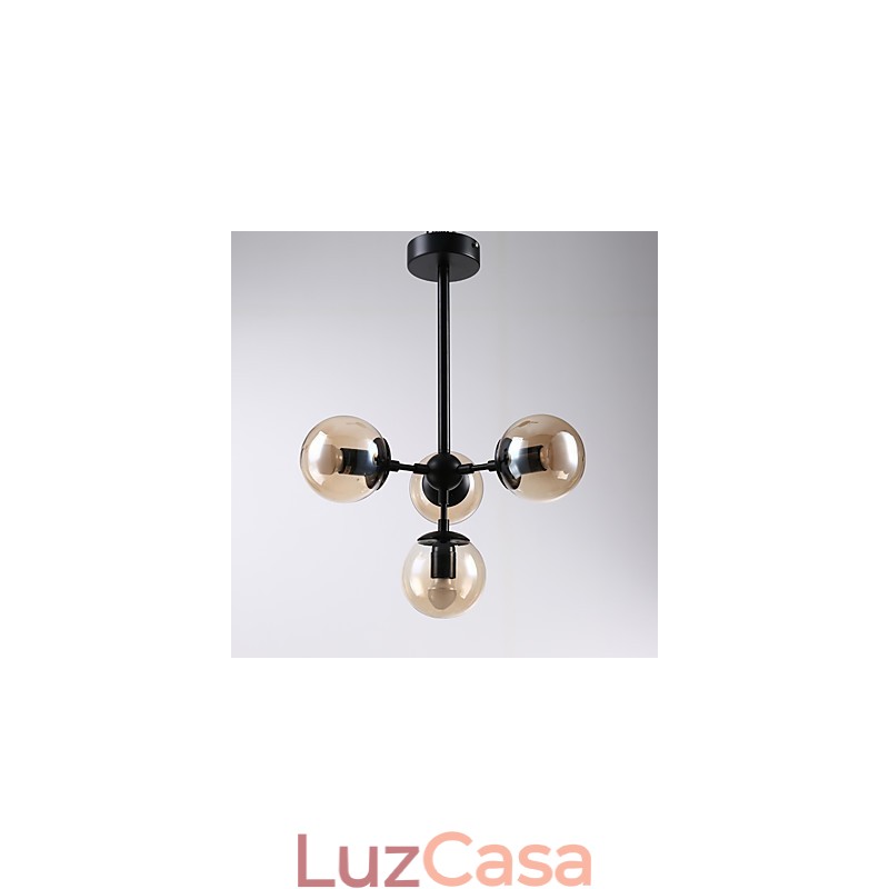 Quatro postes de luz estilo europeu moderno Modo luminária pendente de vidro e metal para decoração de foyer luminária lustre industrial
