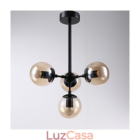 Quatro postes de luz estilo europeu moderno Modo luminária pendente de vidro e metal para decoração de foyer luminária lustre industrial Quatro postes de luz estilo europeu moderno Modo luminária pendente de vidro e metal para decoração de foyer luminária lustre industrial