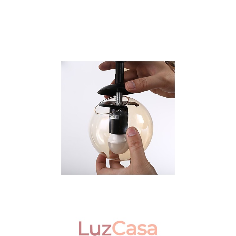 Quatro postes de luz estilo europeu moderno Modo luminária pendente de vidro e metal para decoração de foyer luminária lustre industrial