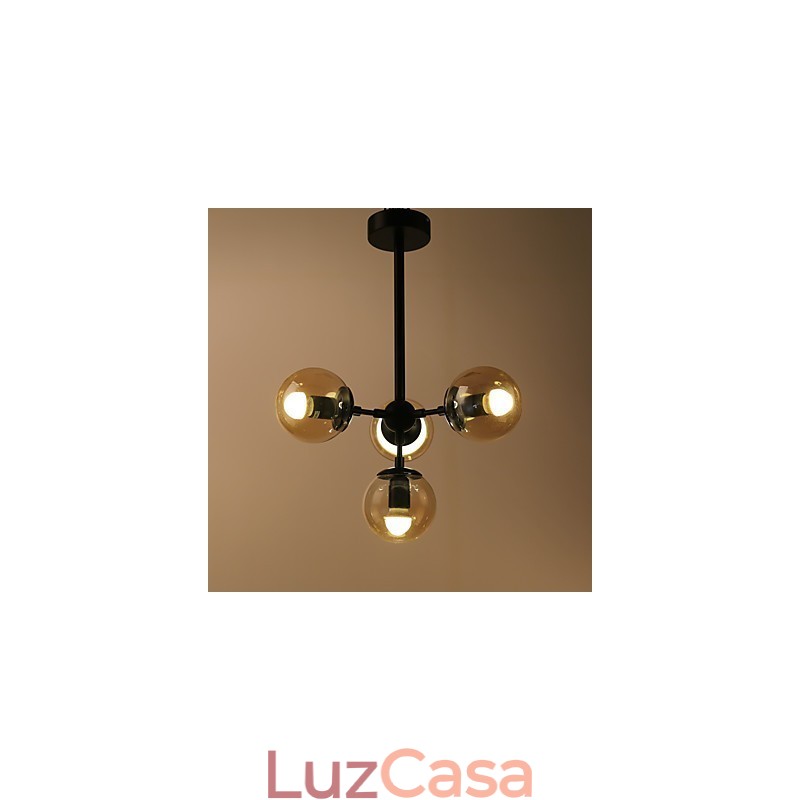 Quatro postes de luz estilo europeu moderno Modo luminária pendente de vidro e metal para decoração de foyer luminária lustre industrial