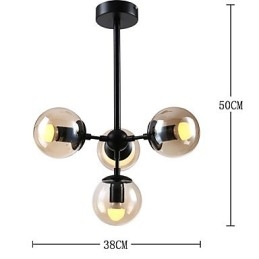Quatro postes de luz estilo europeu moderno Modo luminária pendente de vidro e metal para decoração de foyer luminária lustre industrial