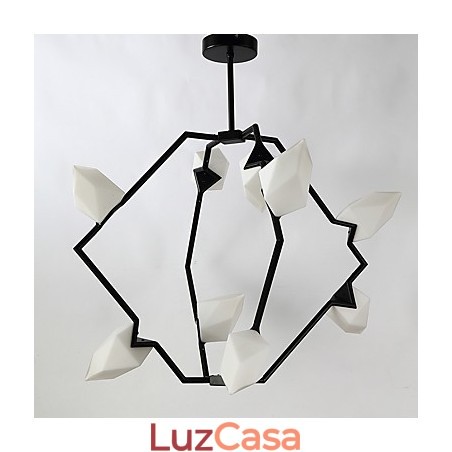 Lâmpada pendente moderna de metal com vidro pêssego Nine Light Post, luminária pendente decorativa para cantina Lâmpada pendente moderna de metal com vidro pêssego Nine Light Post, luminária pendente decorativa para cantina