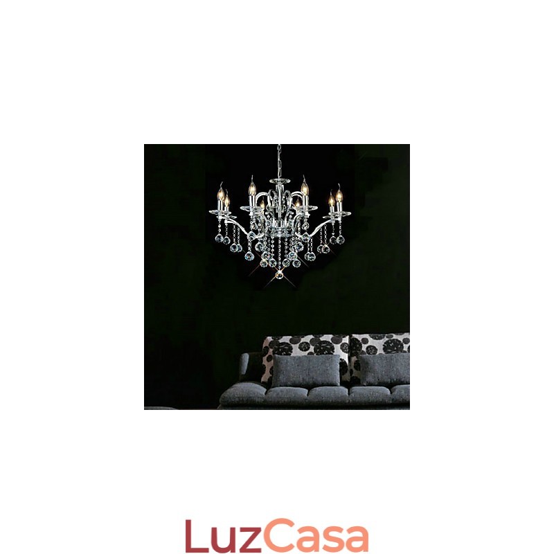 Lustre de Cristal Elegante com 8 Luzes
