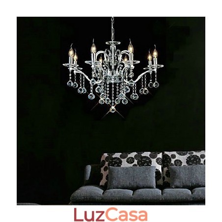 Lustre de Cristal Elegante com 8 Luzes Lustre de Cristal Elegante com 8 Luzes