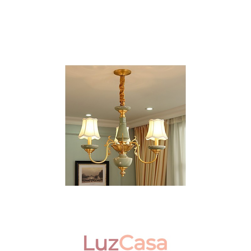 Lustre todo em cobre Lustre decorativo jade OP0