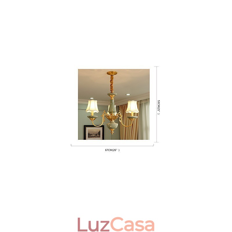 Lustre todo em cobre Lustre decorativo jade OP0