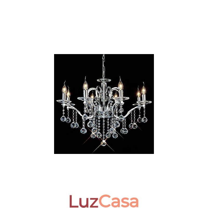 Lustre de Cristal Elegante com 8 Luzes