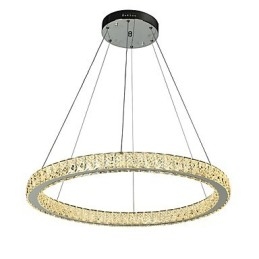 Luminária pendente de teto em anel regulável, lustre moderno, iluminação interna, luz com controle remoto