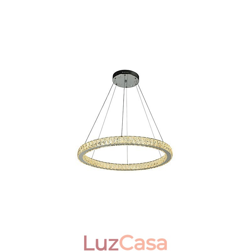 Luminária pendente de teto em anel regulável, lustre moderno, iluminação interna, luz com controle remoto