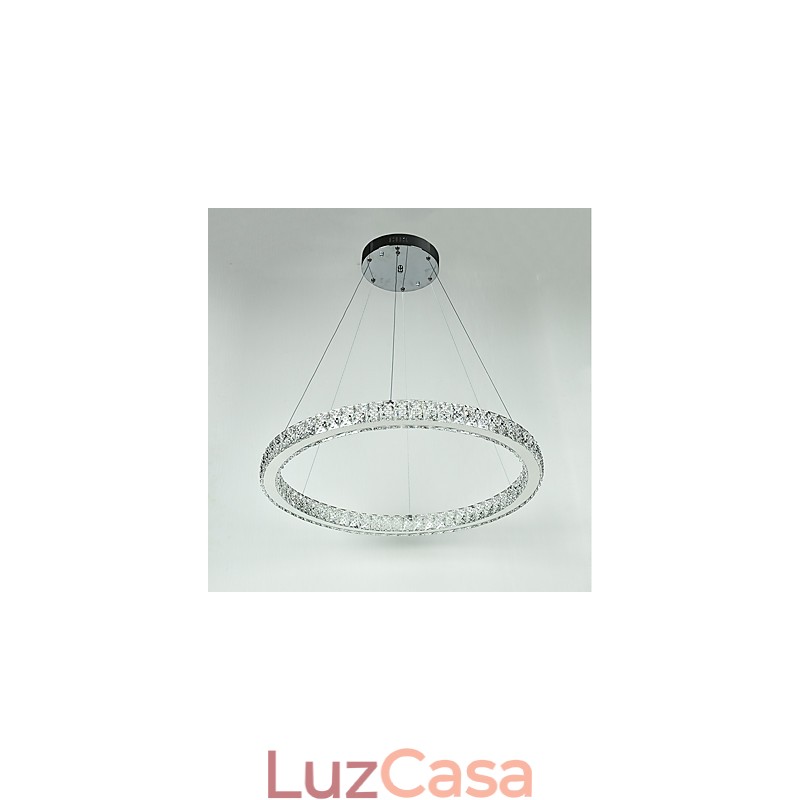 Luminária pendente de teto em anel regulável, lustre moderno, iluminação interna, luz com controle remoto