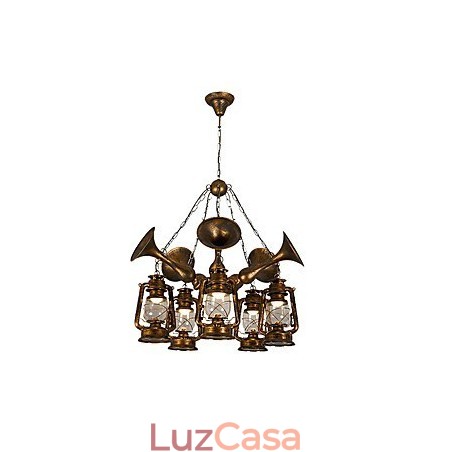 Lustre de metal rústico estilo chalé vintage retrô country globo pintura característica para designers de estilo mini