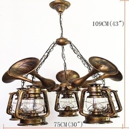 Lustre de metal rústico estilo chalé vintage retrô country globo pintura característica para designers de estilo mini