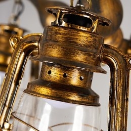 Lustre de metal rústico estilo chalé vintage retrô country globo pintura característica para designers de estilo mini