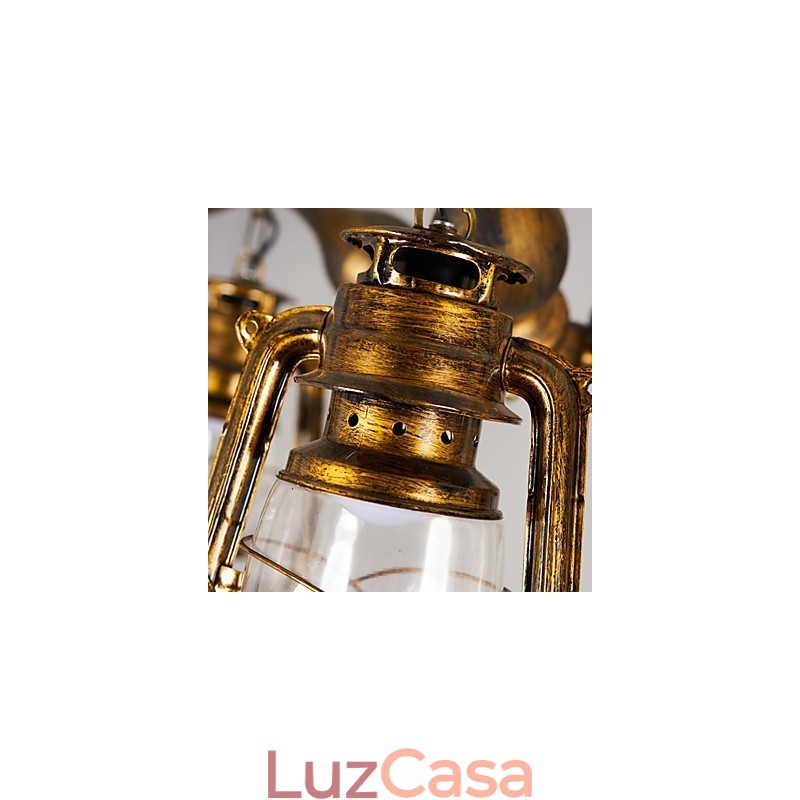 Lustre de metal rústico estilo chalé vintage retrô country globo pintura característica para designers de estilo mini