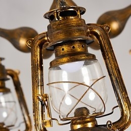 Lustre de metal rústico estilo chalé vintage retrô country globo pintura característica para designers de estilo mini