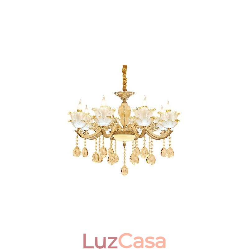 Lustre de cristal de liga de zinco estilo europeu para casa