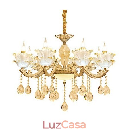Lustre de cristal de liga de zinco estilo europeu para casa Lustre de cristal de liga de zinco estilo europeu para casa