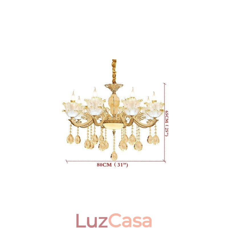Lustre de cristal de liga de zinco estilo europeu para casa