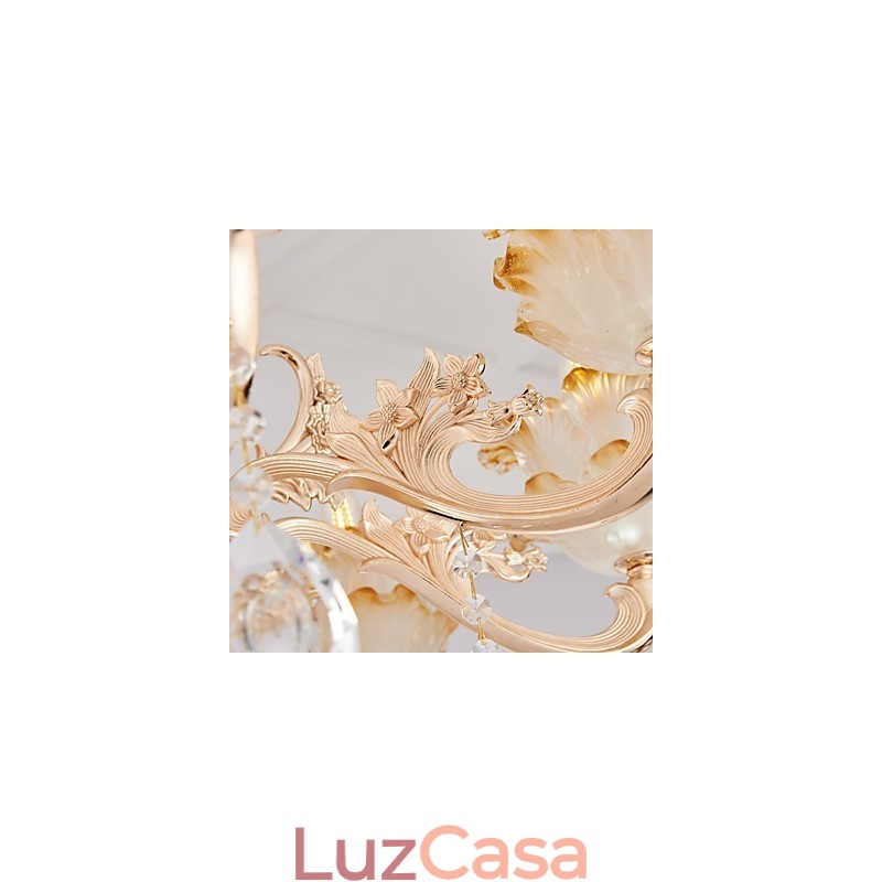 Lustre de cristal de liga de zinco estilo europeu para casa
