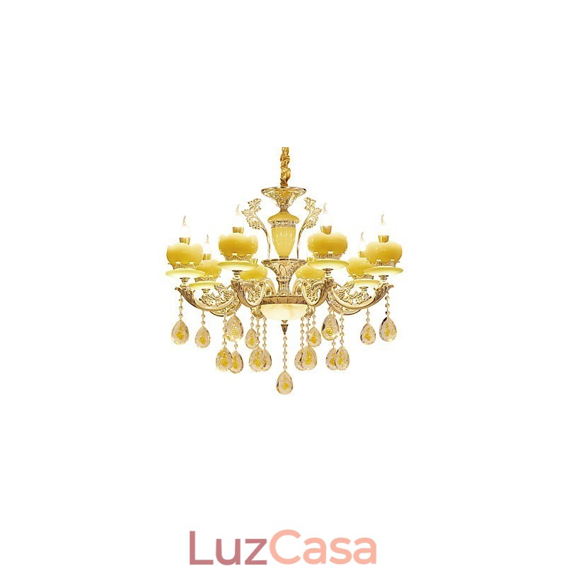 Lustre de cristal de liga de zinco estilo europeu para casa