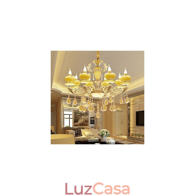 Lustre de cristal de liga de zinco estilo europeu para casa