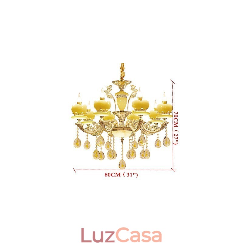 Lustre de cristal de liga de zinco estilo europeu para casa