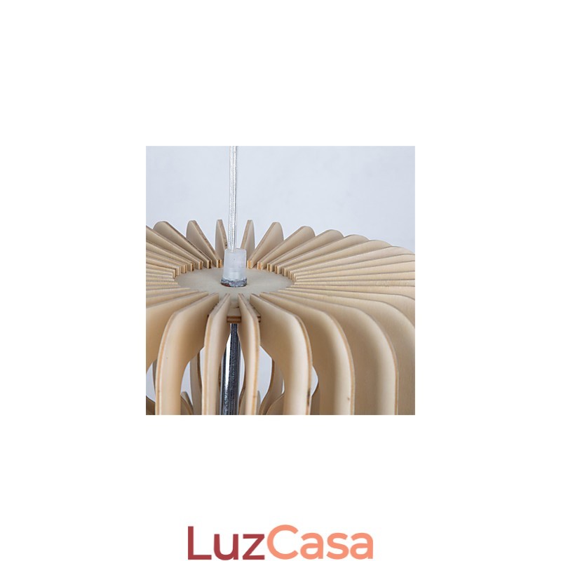 Lustre de madeira vintage com três camadas de bolo