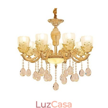 Lustre de cristal de liga de zinco estilo europeu para casa Lustre de cristal de liga de zinco estilo europeu para casa