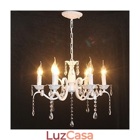 Lustre moderno de cristal mini estilo vela lâmpada de ferro lâmpadas